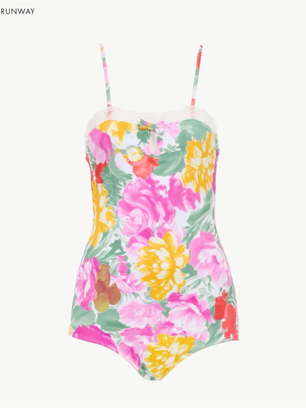 ✨ CHLOE SS 2026 GARDEN-PRINT BODYSUIT SWIMSUIT $ 1,090